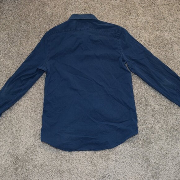 Express IMX Shirt Men M 15/15.5 Button Up Long Sleeve Business Casual Preppy Blu - Picture 1 of 6